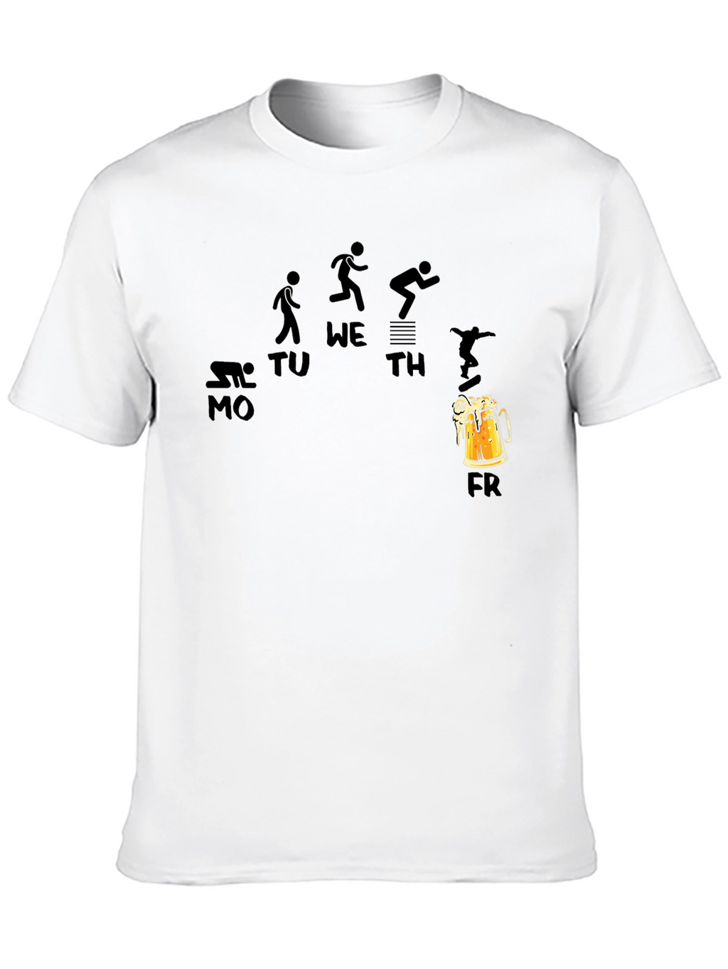 Weekdays and Beer Funny Black T-Shirt
