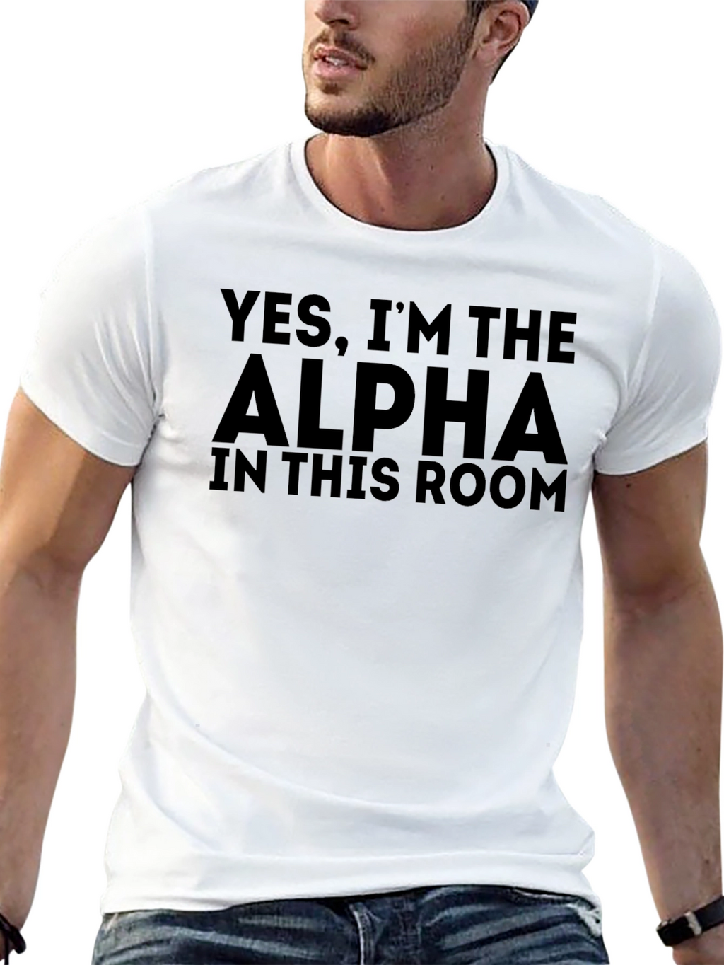 Alpha Statement T-Shirt - Bold Black Cotton Tee