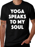 Yoga Speaks to My Soul Graphic Tee - Black