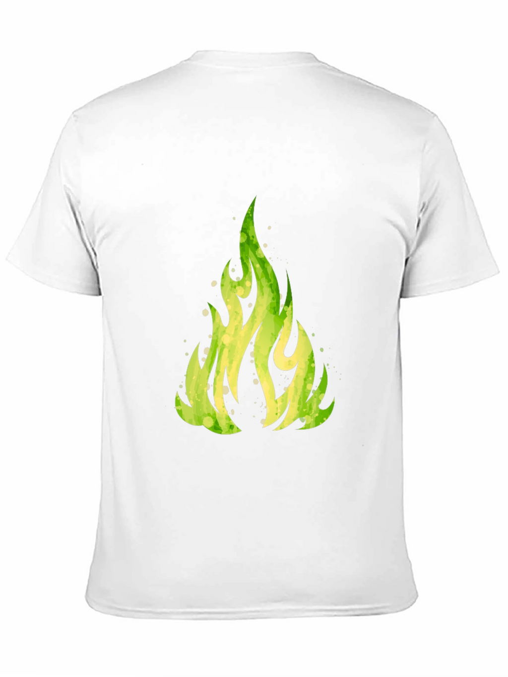 Green Flame Graphic Black T-Shirt
