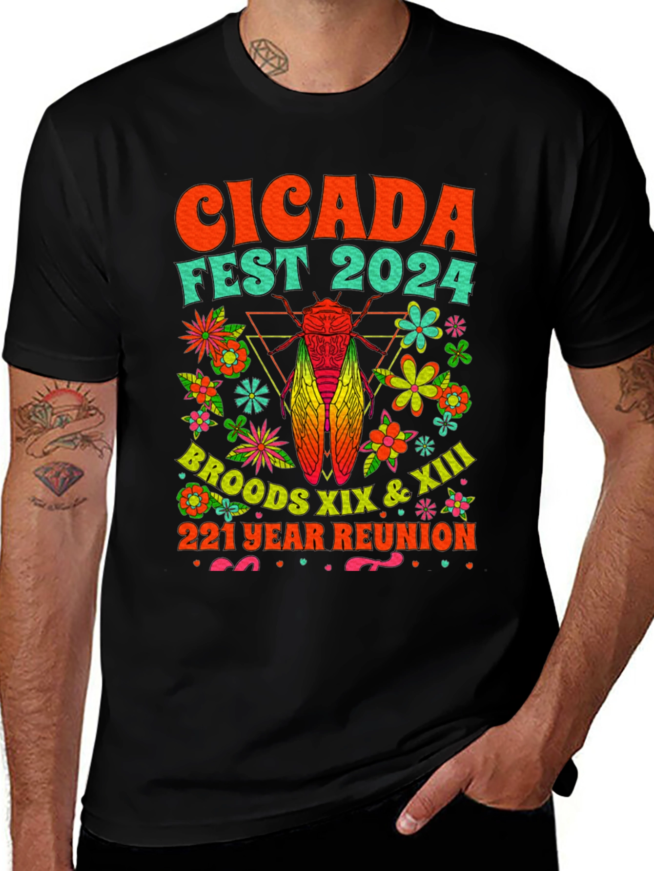 Cicada Fest 2024 T-Shirt: Broods XIX & XIII Reunion Tee