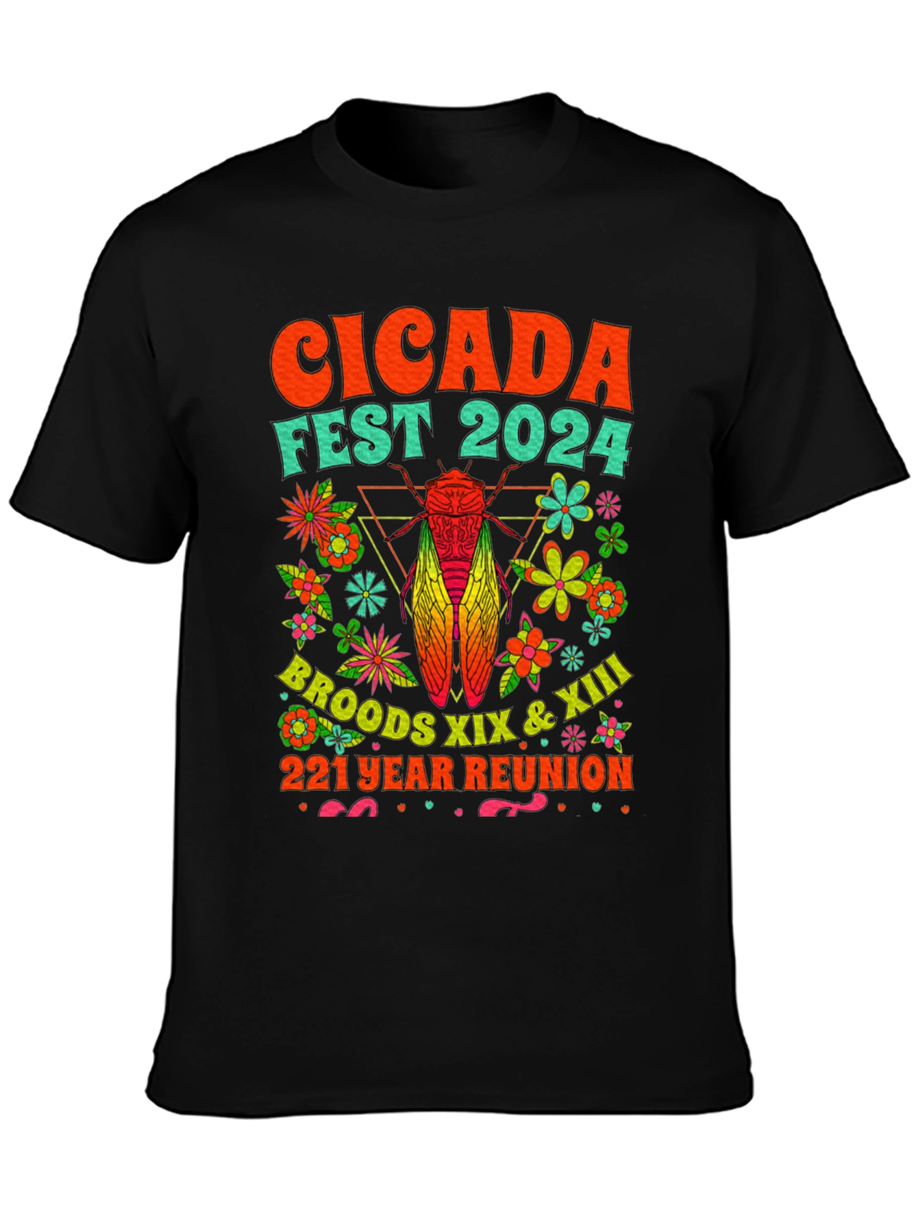 Cicada Fest 2024 T-Shirt: Broods XIX & XIII Reunion Tee