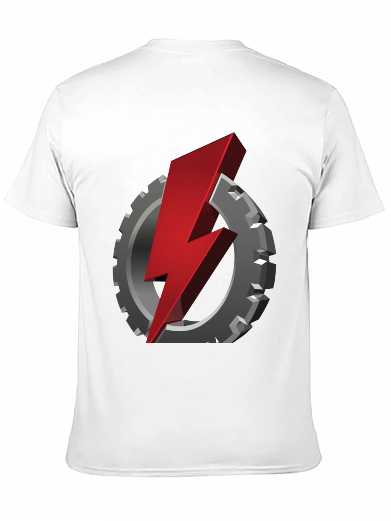 Gear & Lightning Bolt Graphic T-Shirt