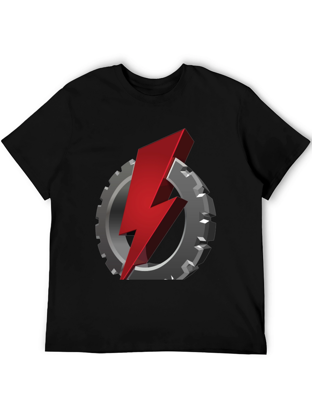 Gear & Lightning Bolt Graphic T-Shirt