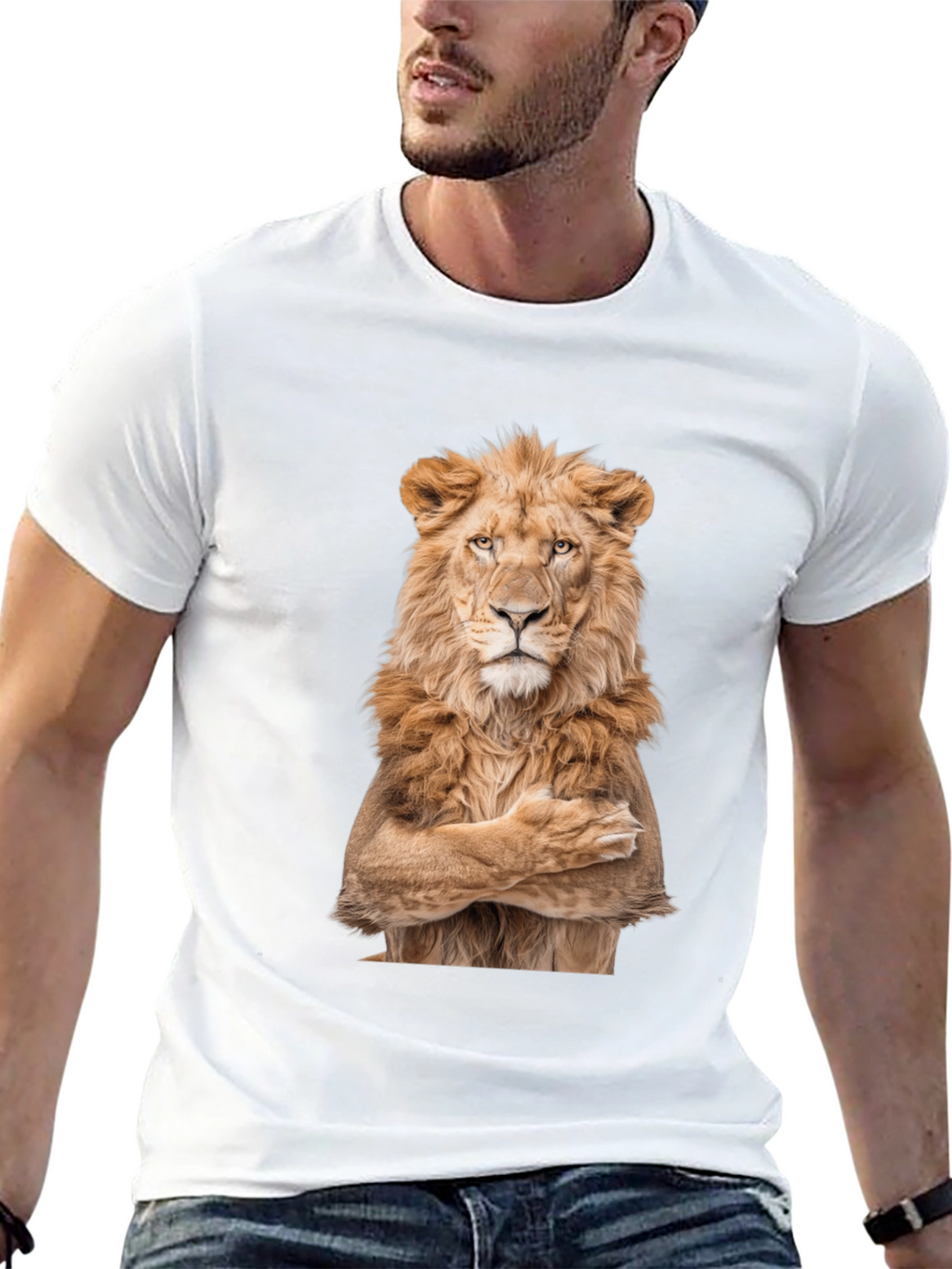 Lion Crossed Arms Graphic Tee