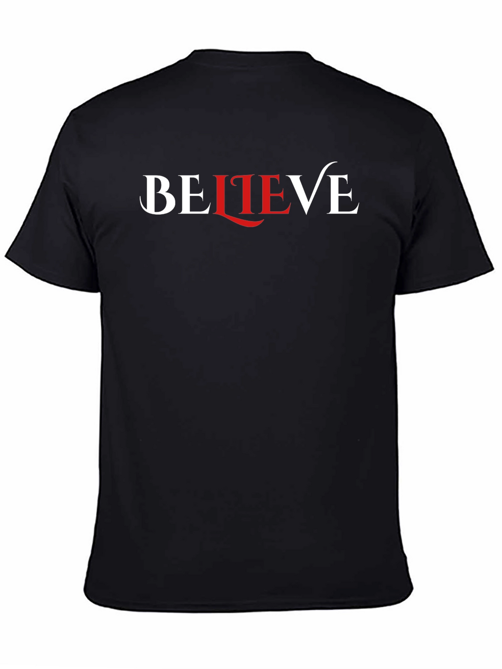 Believe Graphic Print Black Crew Neck T-Shirt