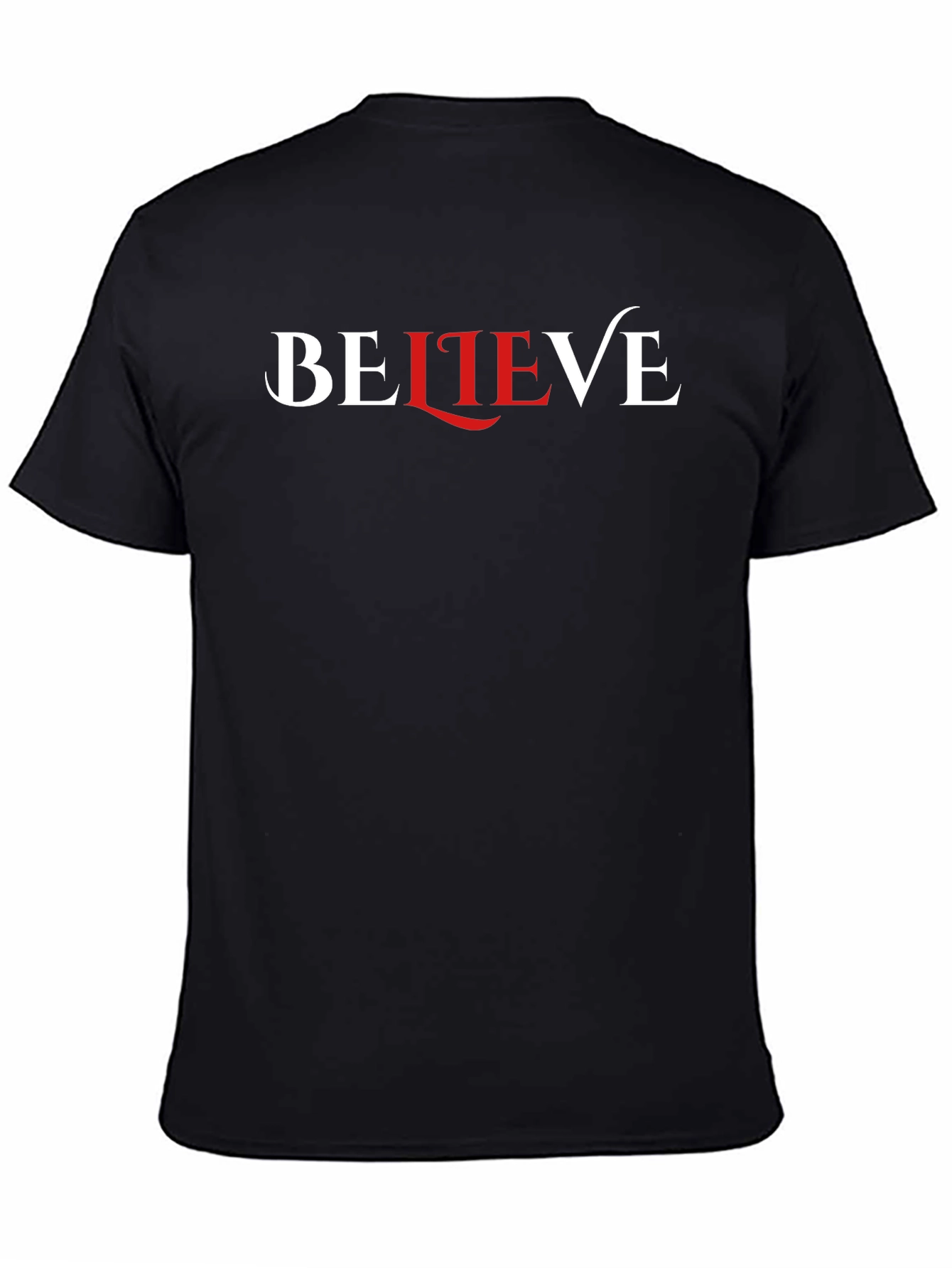 Believe Graphic Print Black Crew Neck T-Shirt