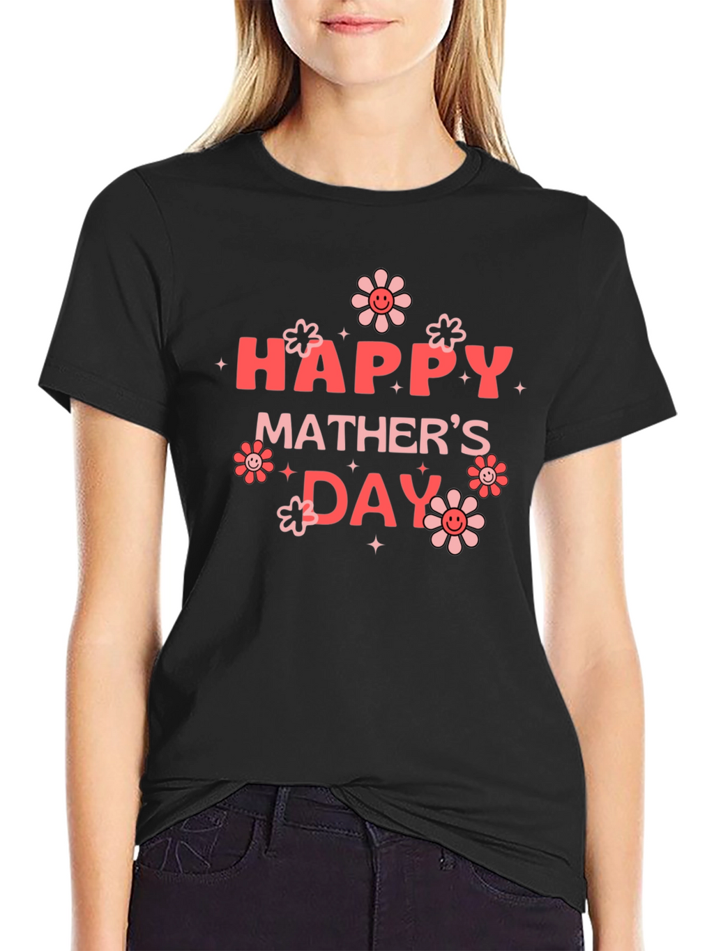 Happy Mothers Day Black T-Shirt