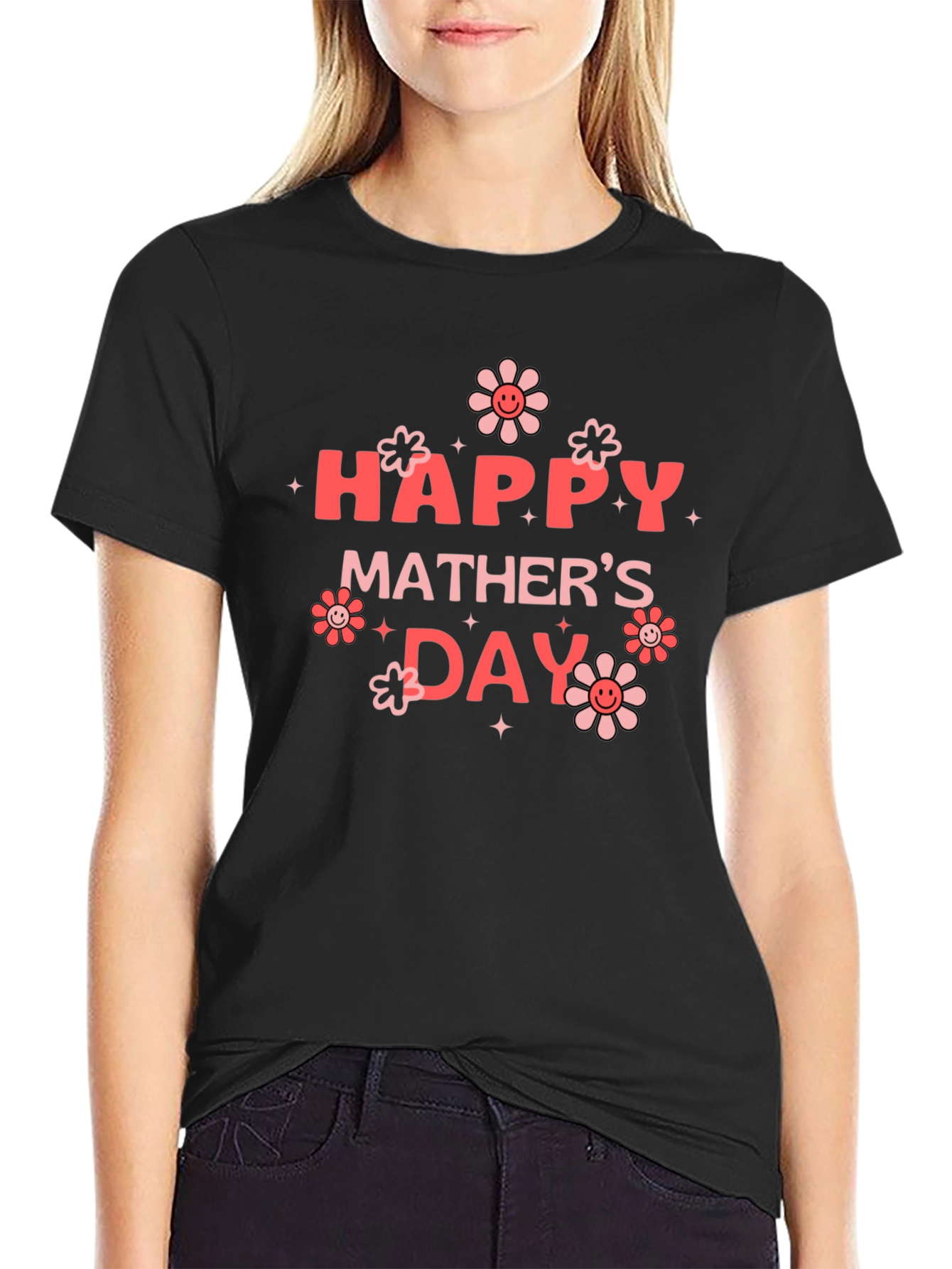 Happy Mothers Day Black T-Shirt