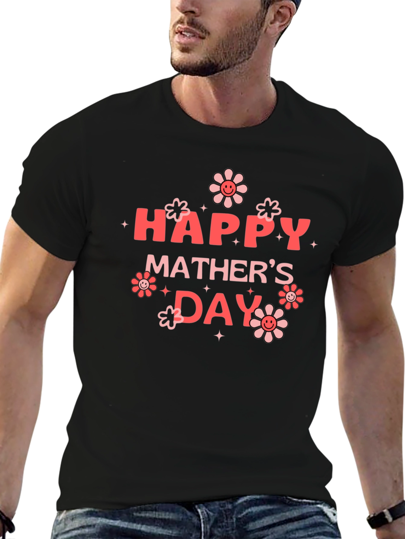 Happy Mothers Day Black T-Shirt