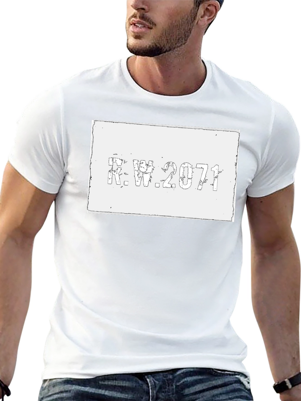 R.W. 2071 Graphic Tee - Distressed Print