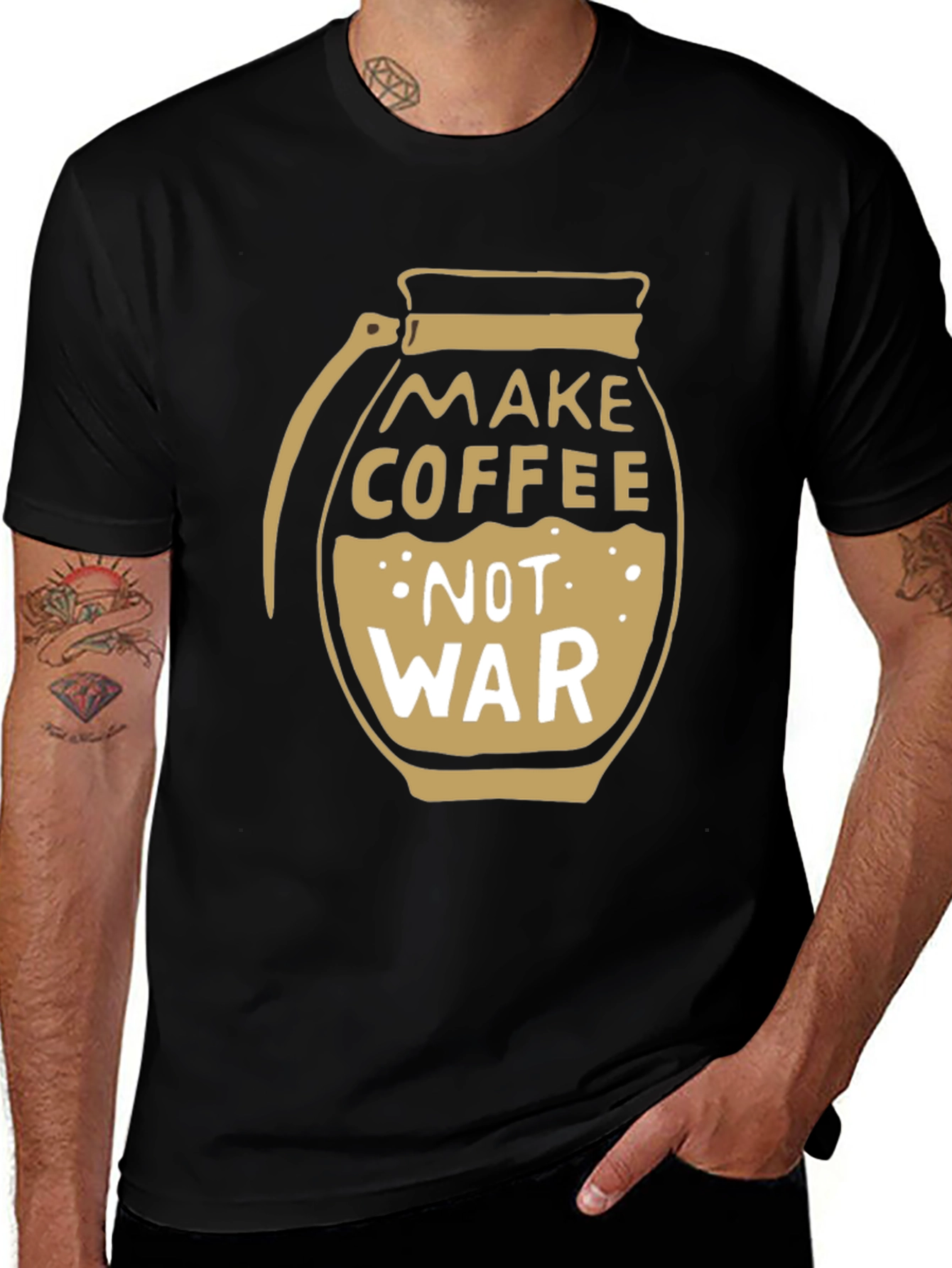 Make Coffee Not War T-Shirt - Peace & Coffee Lover