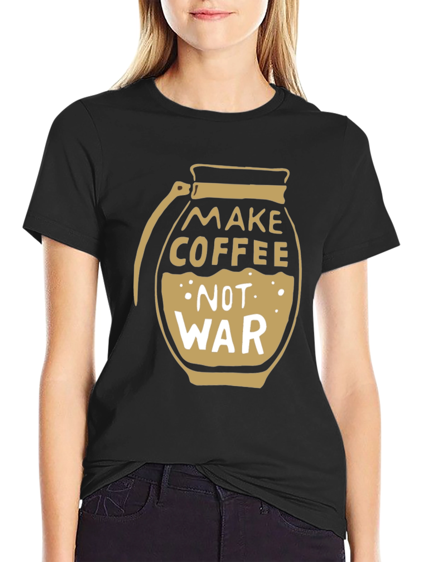 Make Coffee Not War T-Shirt - Peace & Coffee Lover