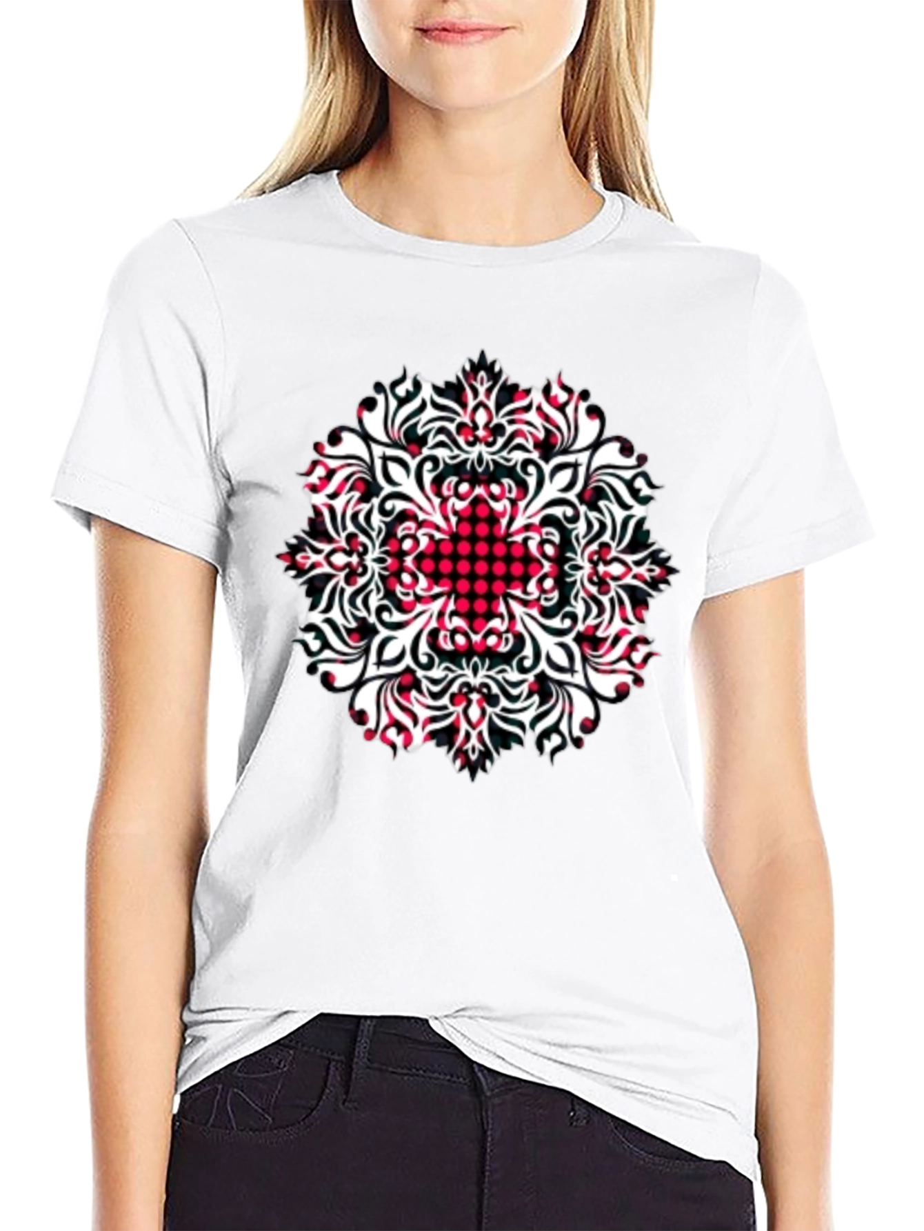 Patterned Black T-Shirt