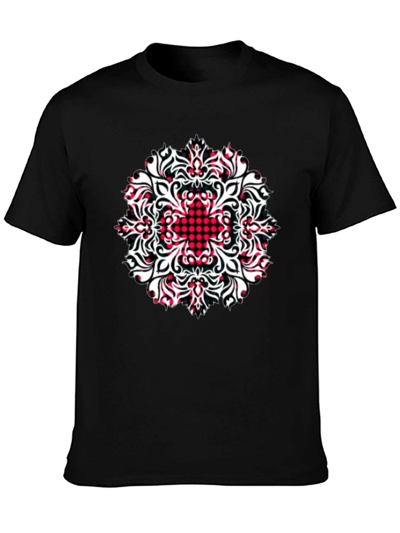 Patterned Black T-Shirt
