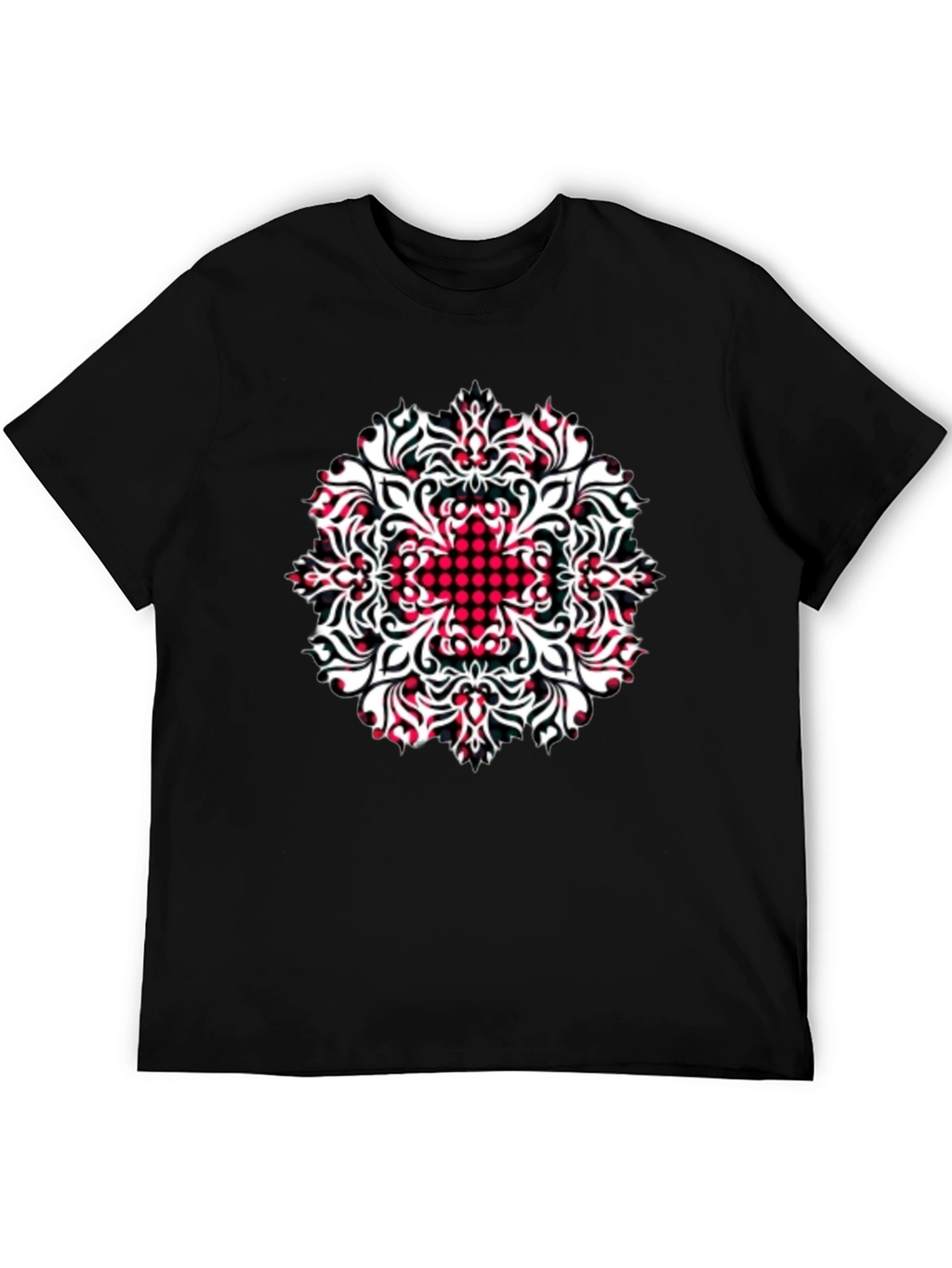 Patterned Black T-Shirt