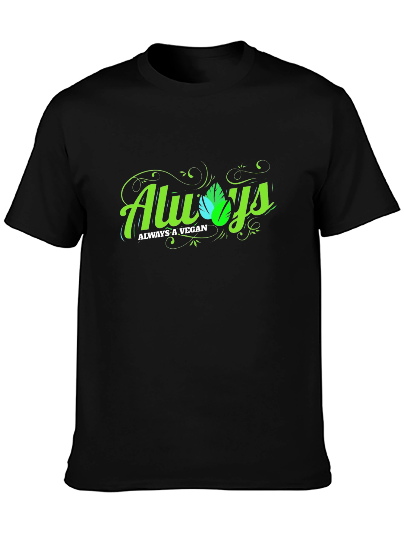 Always A Vegan Graphic T-Shirt - Black
