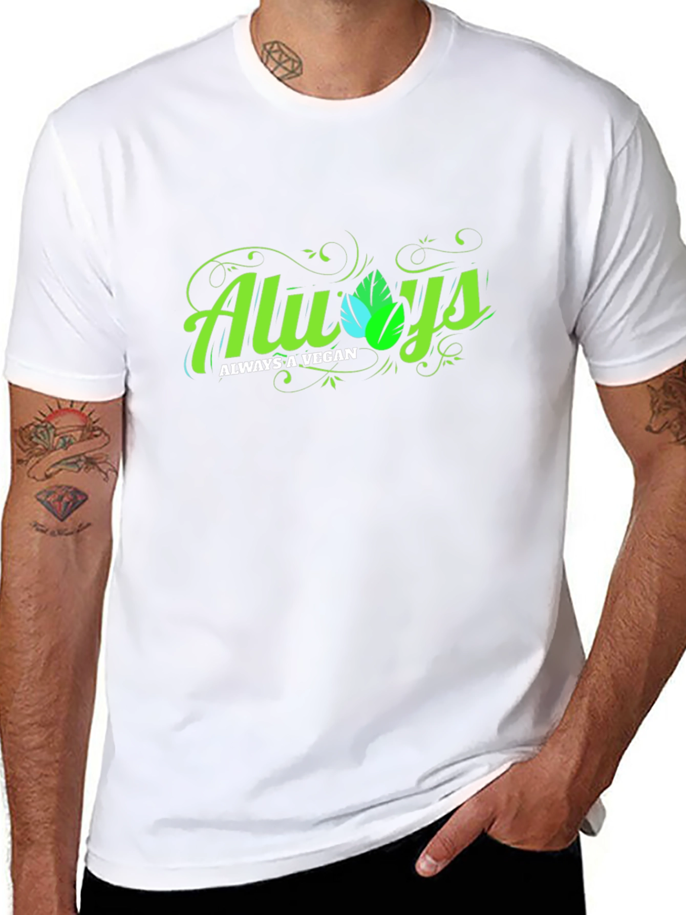 Always A Vegan Graphic T-Shirt - Black