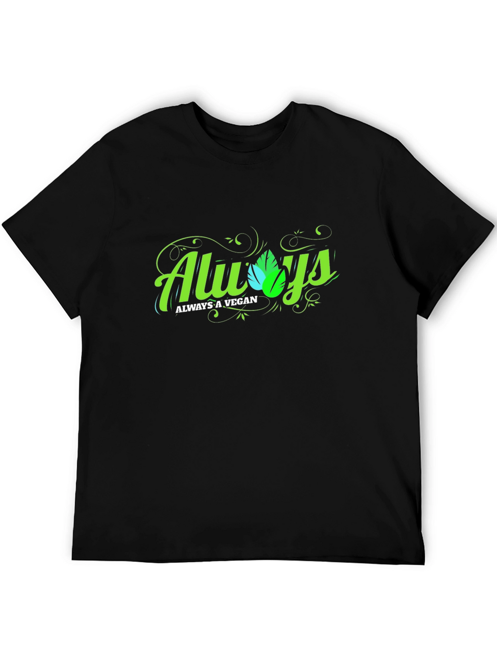 Always A Vegan Graphic T-Shirt - Black