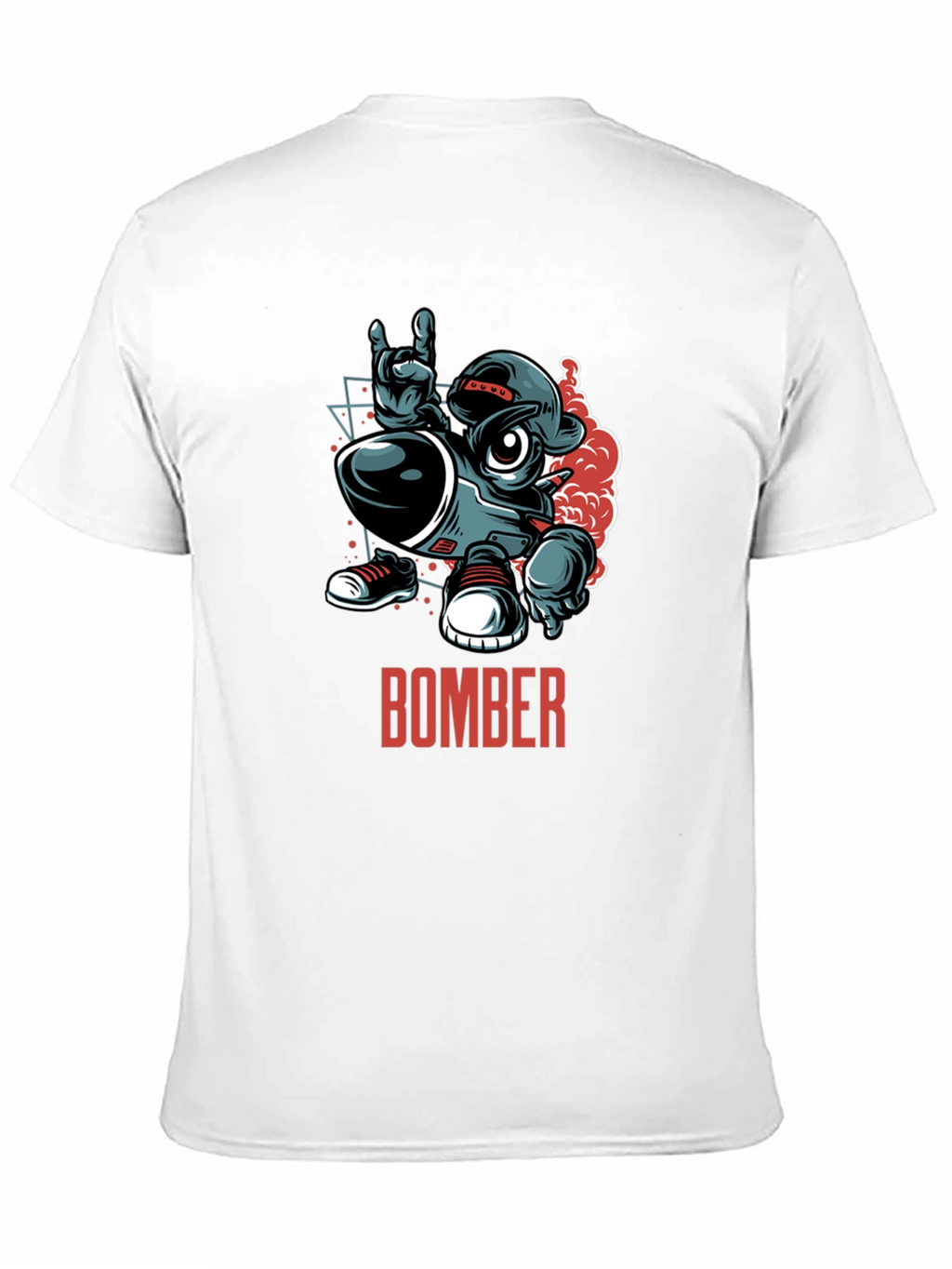 Bomber Cartoon Graphic T-Shirt - Black