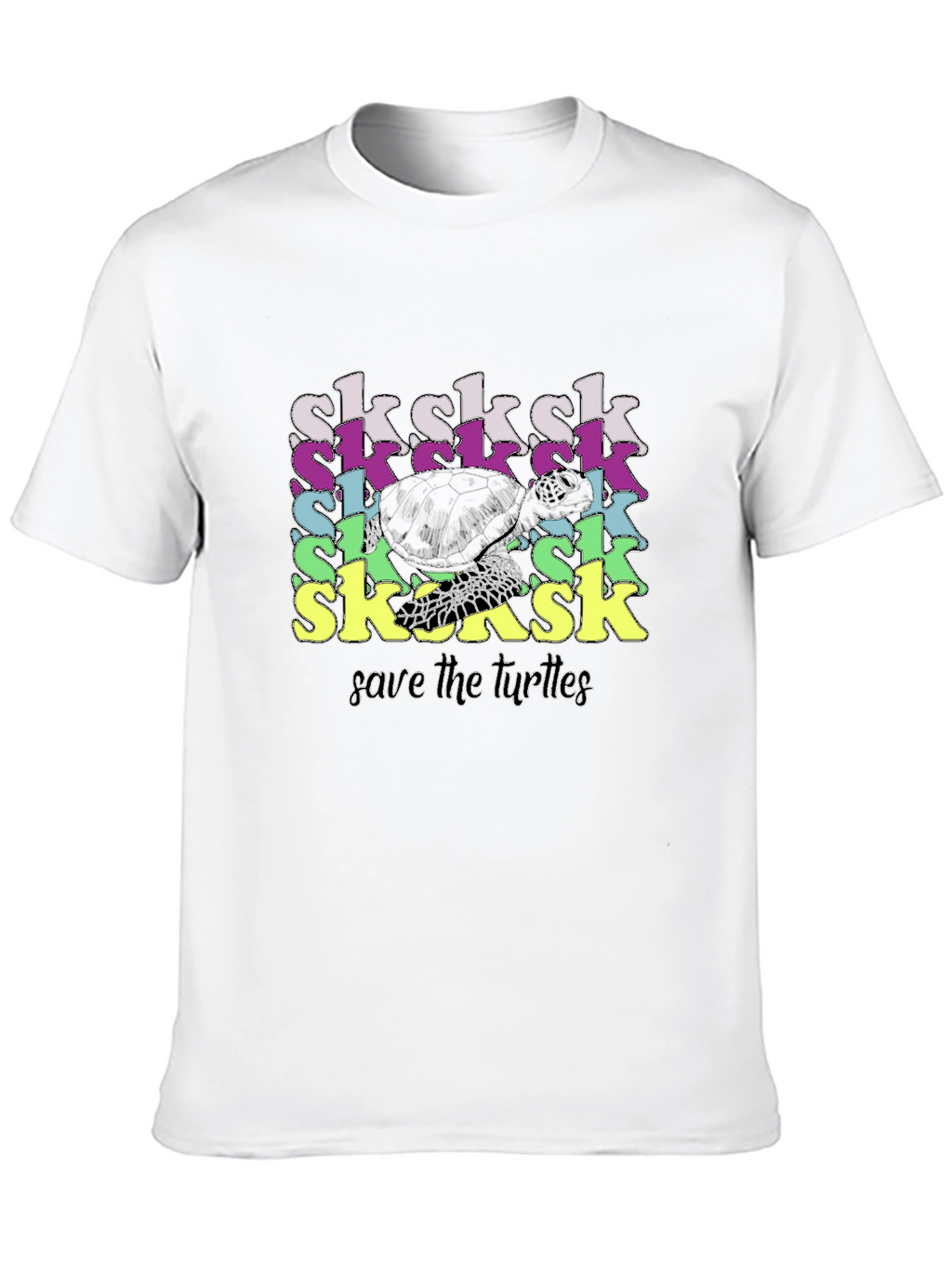 Save the Turtles! SkSkSk Black Graphic Tee