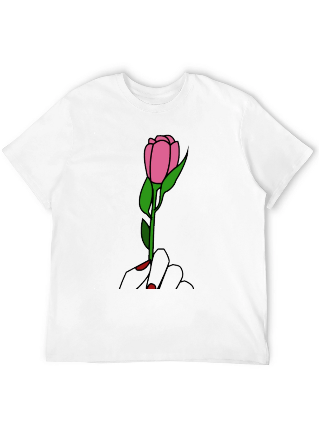 Rose Hand Graphic Tee - Stylish Black T-Shirt