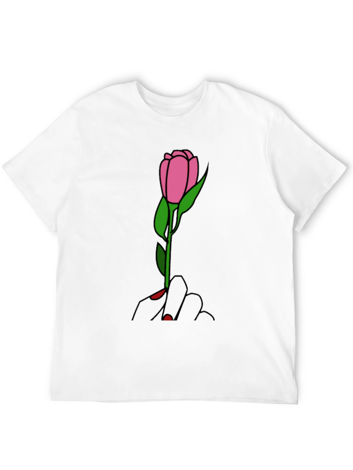 Rose Hand Graphic Tee - Stylish Black T-Shirt