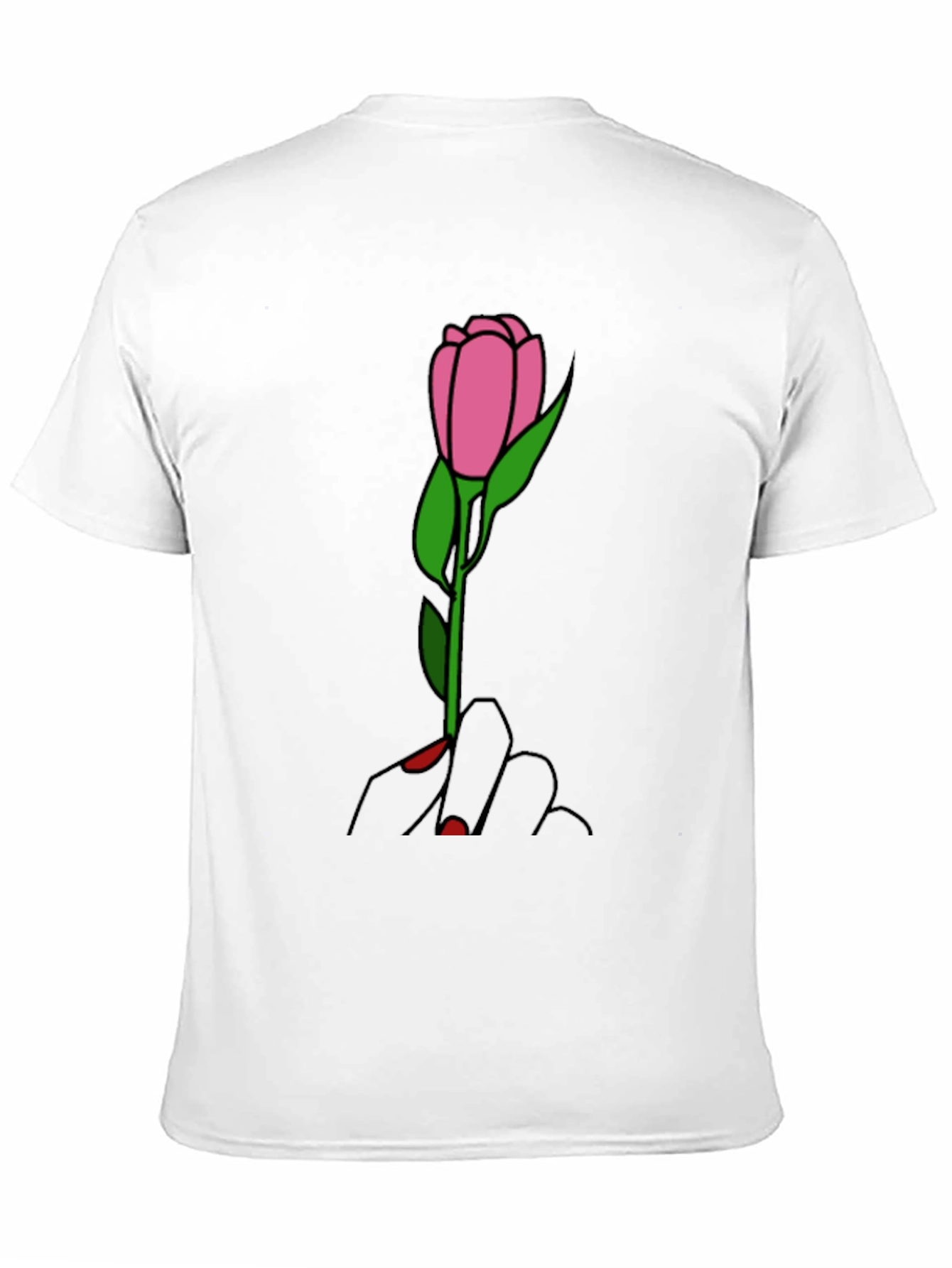 Rose Hand Graphic Tee - Stylish Black T-Shirt
