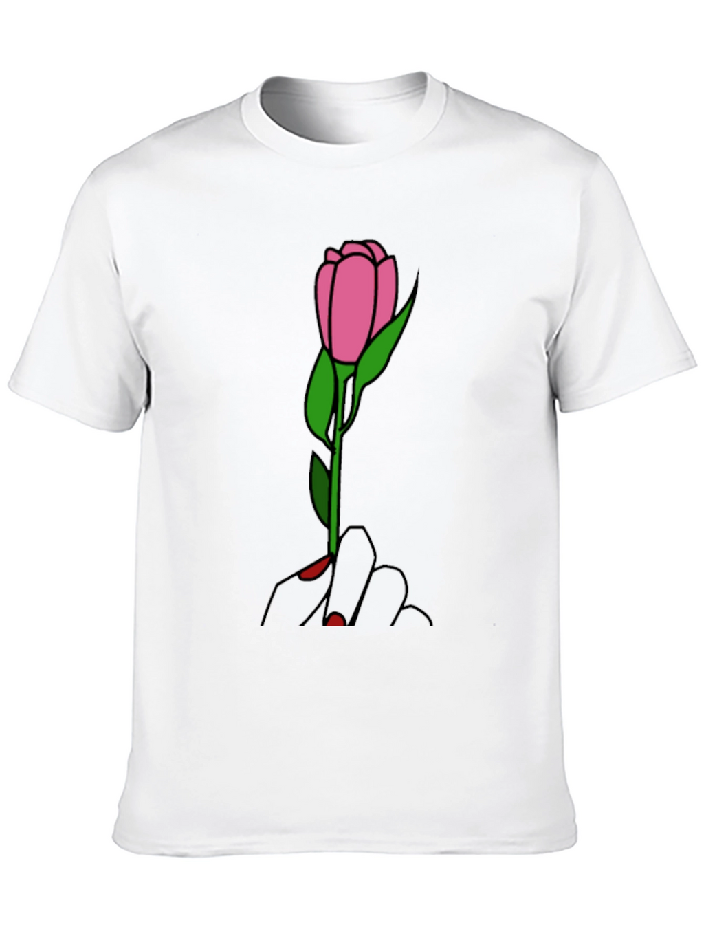 Rose Hand Graphic Tee - Stylish Black T-Shirt