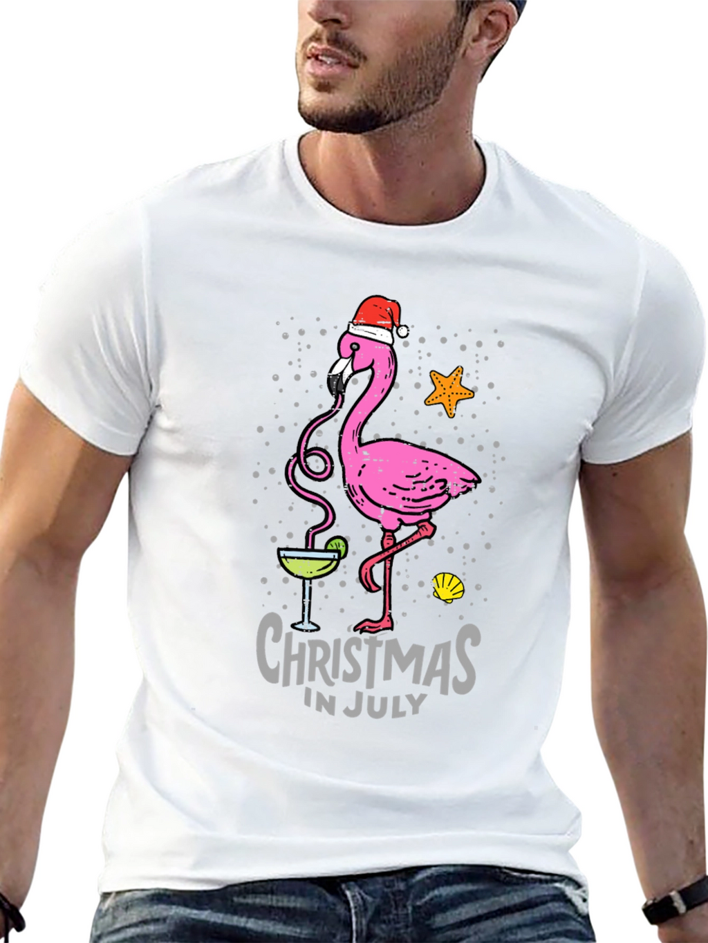 Christmas in July Flamingo T-Shirt