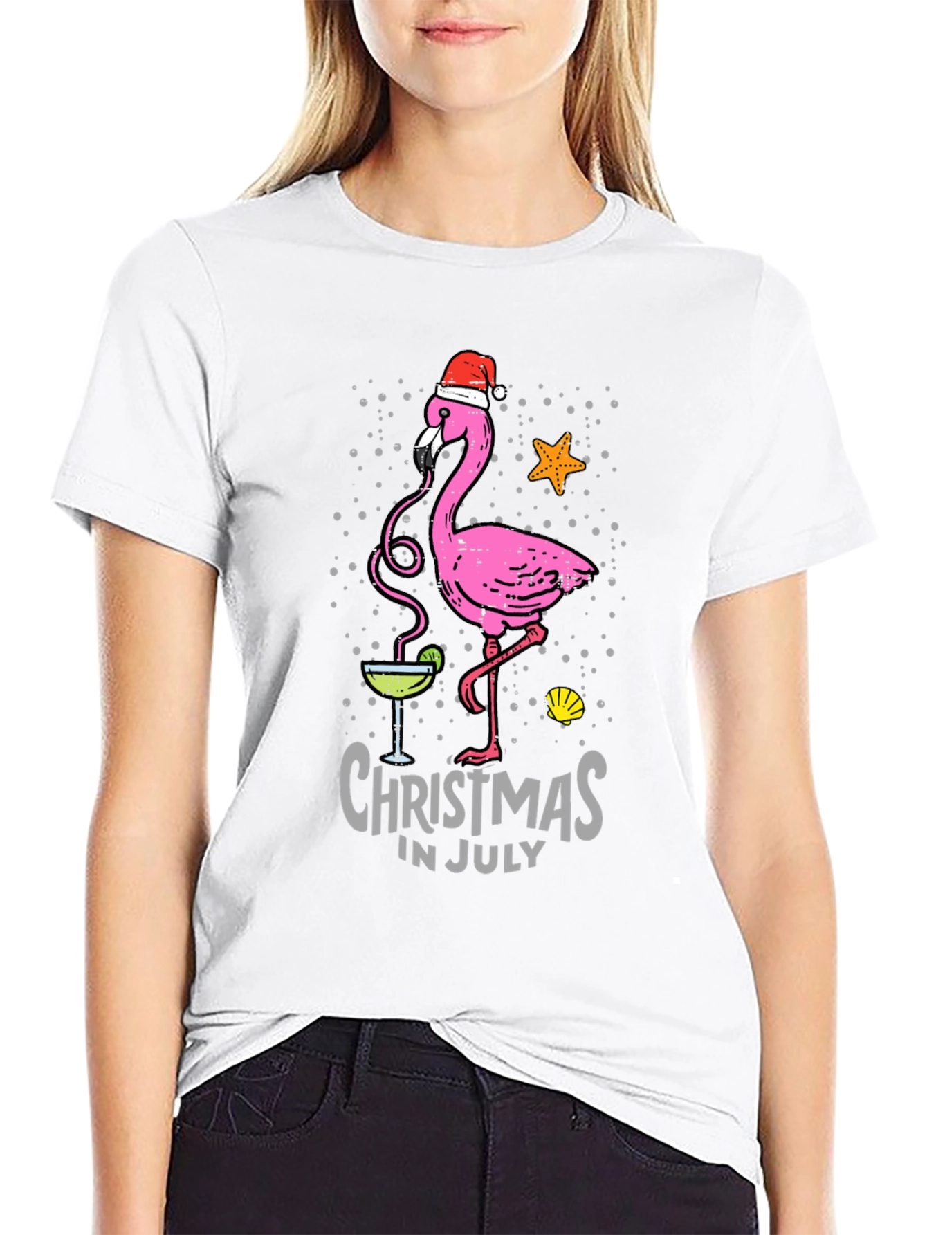 Christmas in July Flamingo T-Shirt