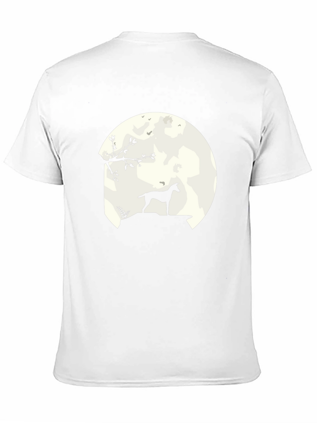 Moonlit Dog Silhouette Black Graphic Tee