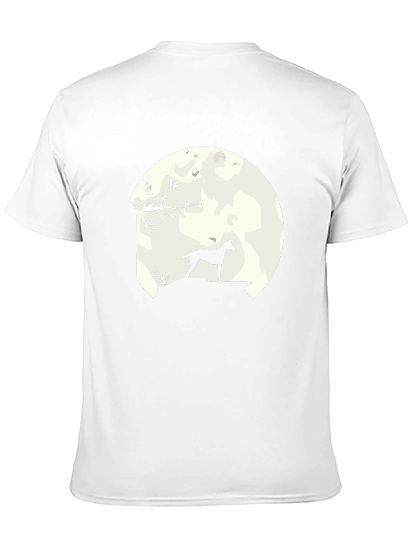 Moonlit Dog Silhouette Black Graphic Tee