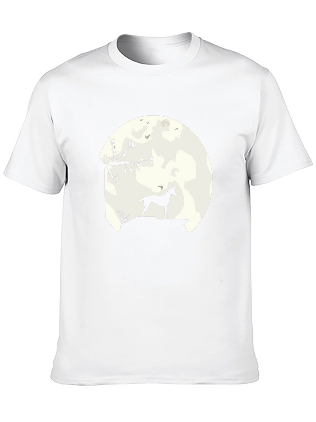 Moonlit Dog Silhouette Black Graphic Tee