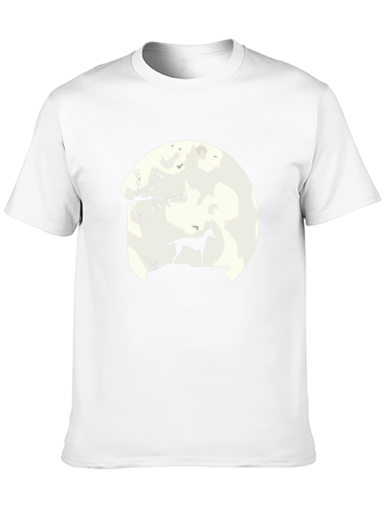 Moonlit Dog Silhouette Black Graphic Tee
