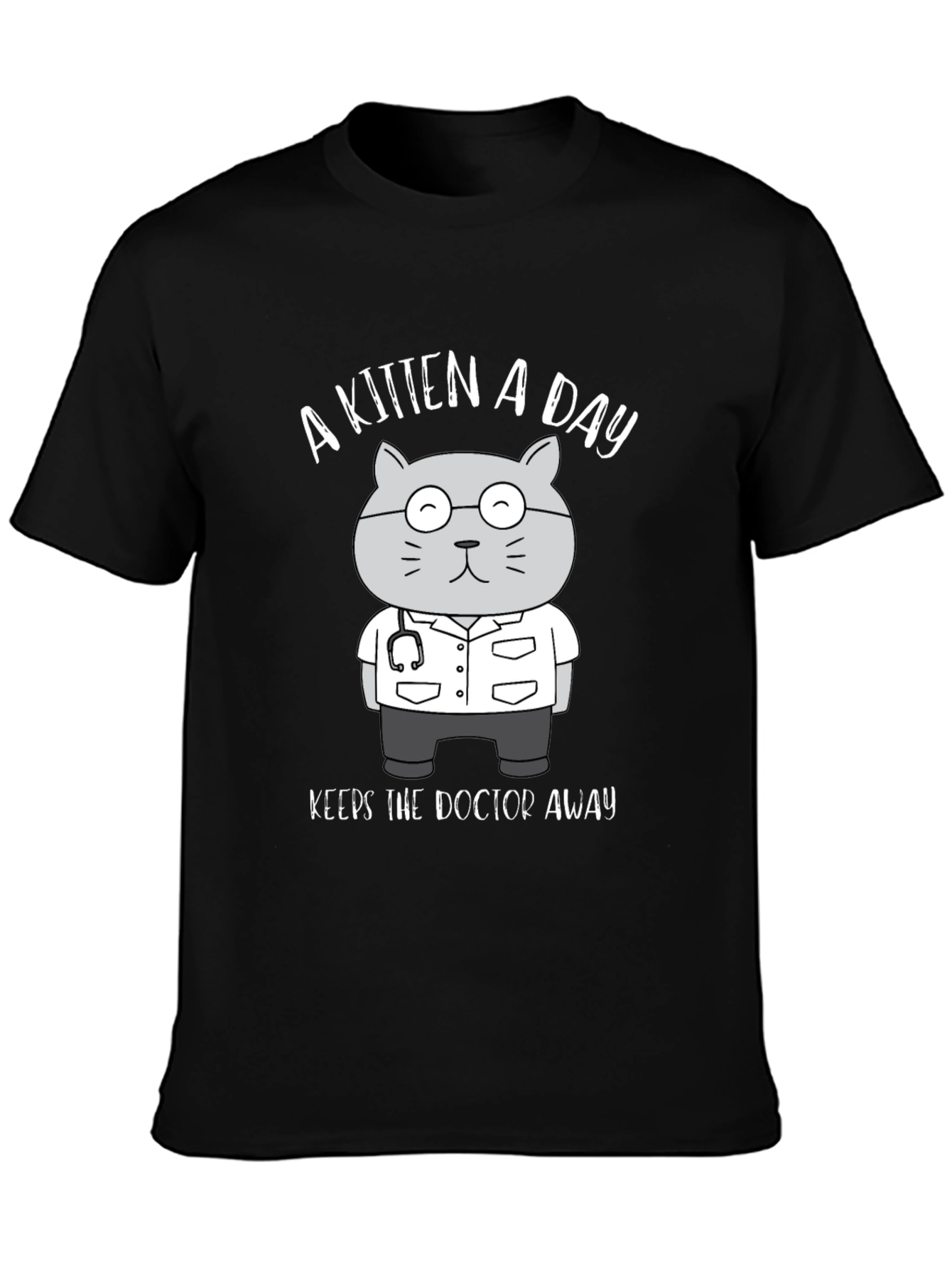 Kitten Doctor T-Shirt - A Kitten a Day Keeps the Doctor Away
