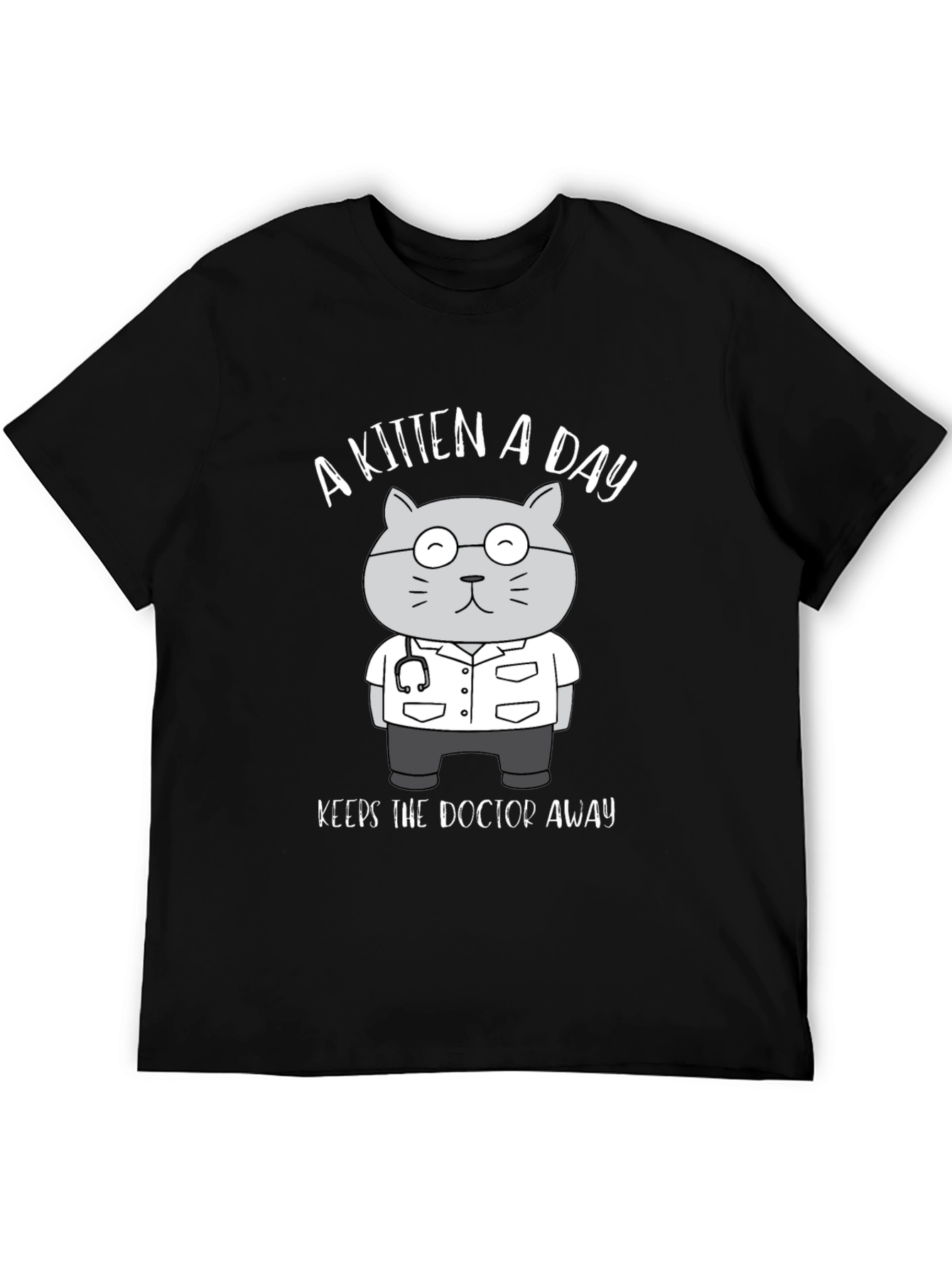 Kitten Doctor T-Shirt - A Kitten a Day Keeps the Doctor Away