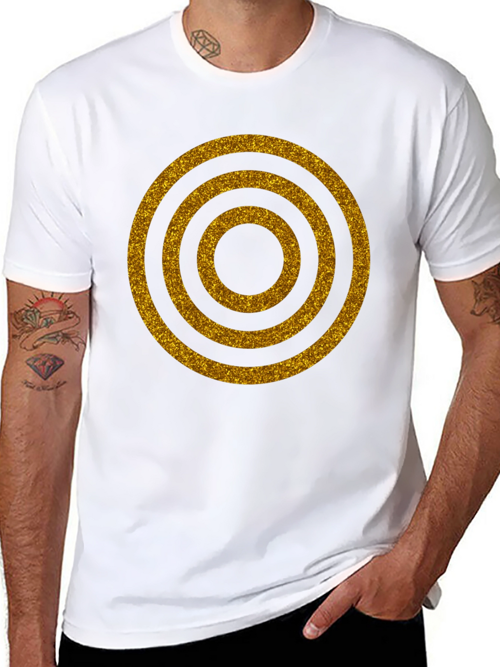 Golden Rings Graphic Black T-Shirt