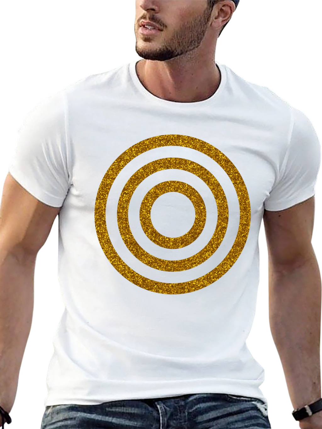 Golden Rings Graphic Black T-Shirt