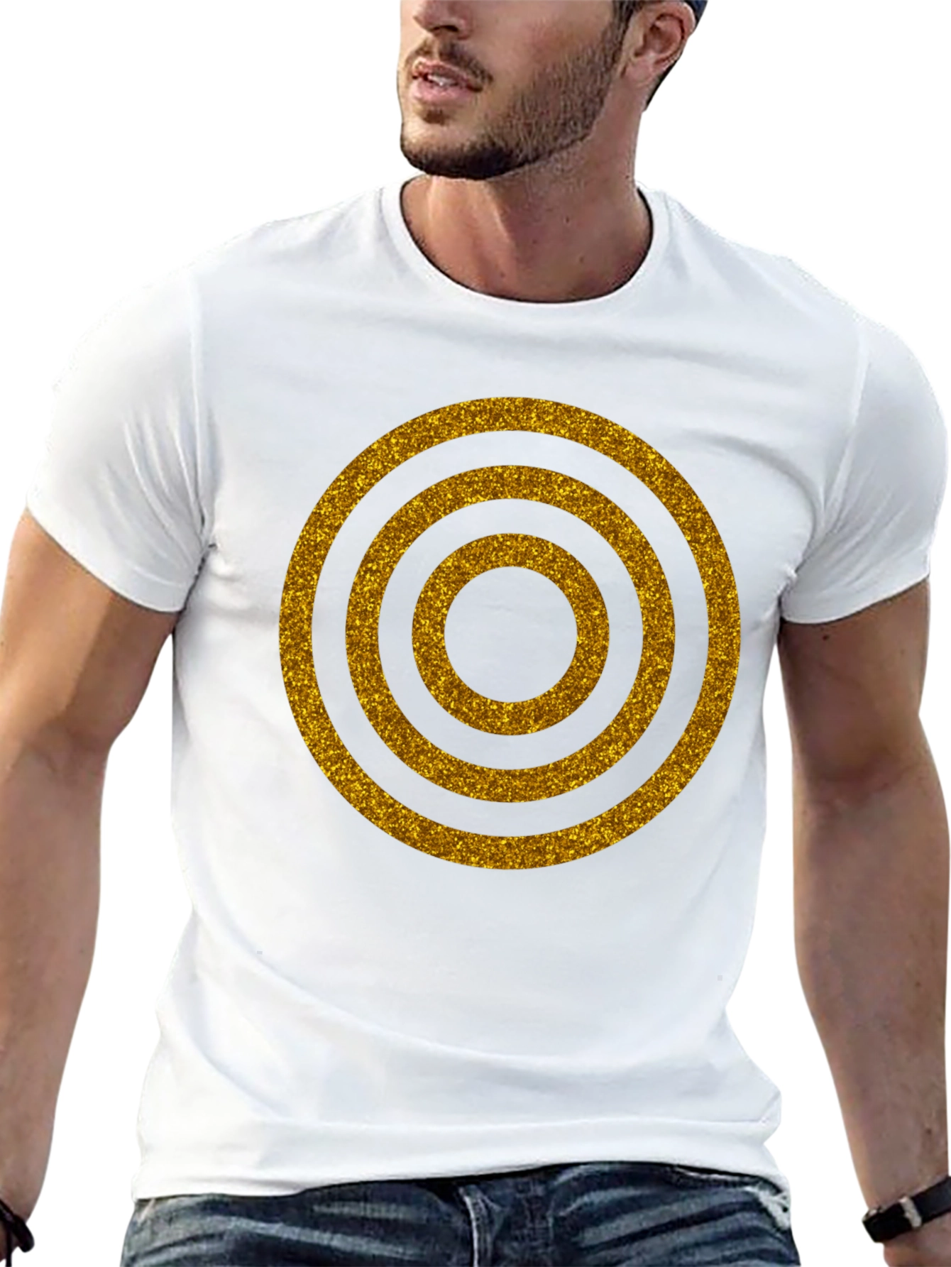 Golden Rings Graphic Black T-Shirt
