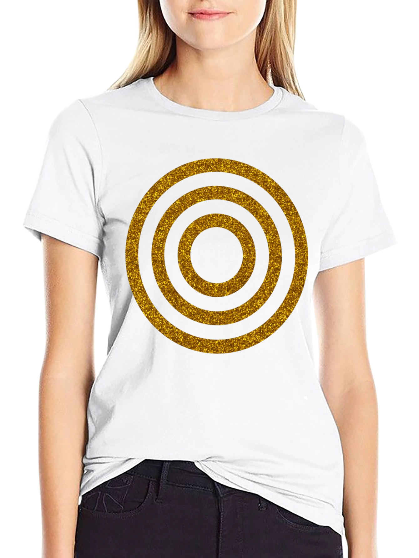 Golden Rings Graphic Black T-Shirt