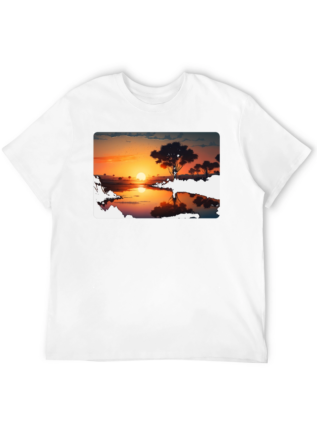 Sunset Silhouette Graphic Tee - Black