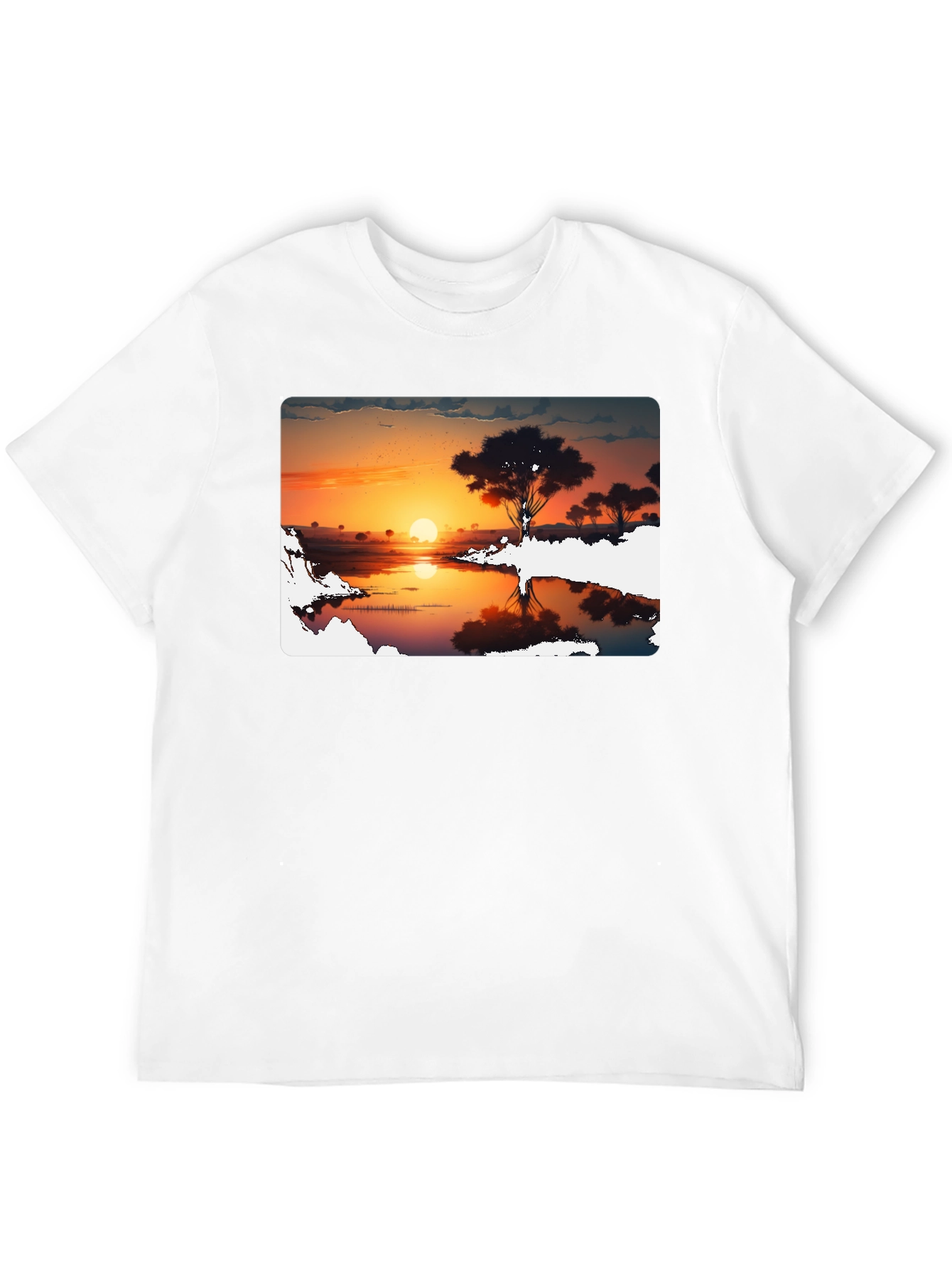 Sunset Silhouette Graphic Tee - Black