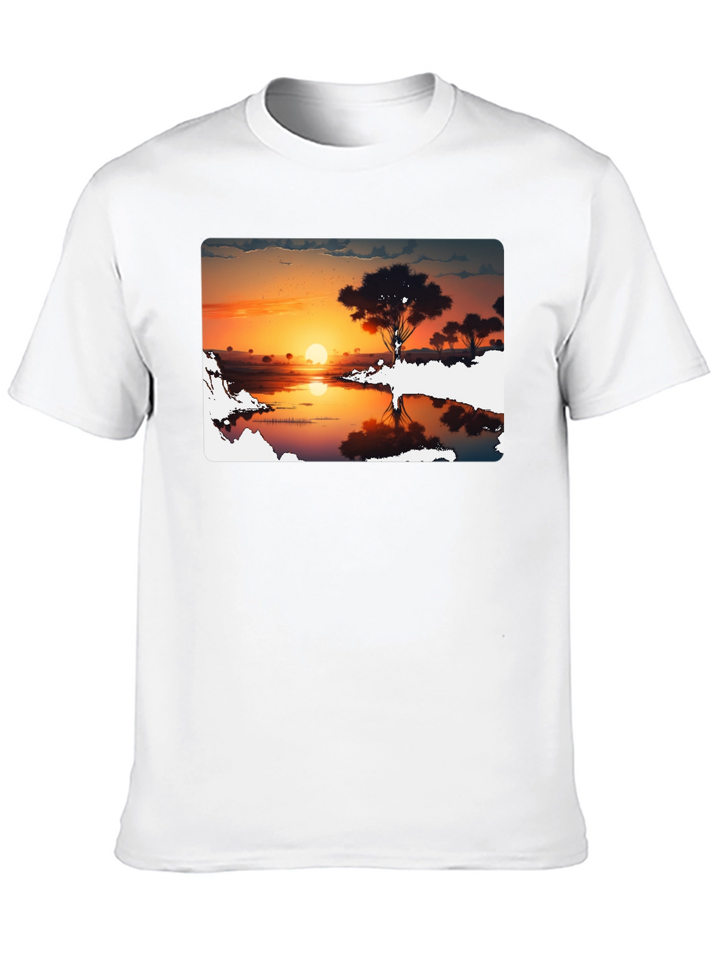 Sunset Silhouette Graphic Tee - Black