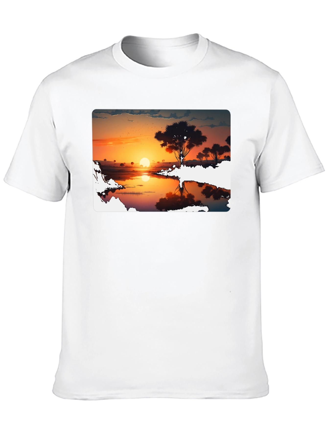 Sunset Silhouette Graphic Tee - Black