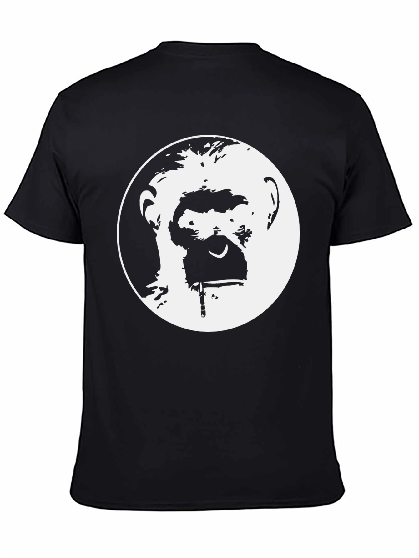 Ape Face Graphic Tee - Black Cotton T-Shirt