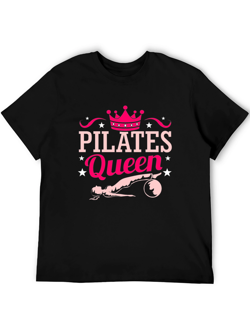 Pilates Queen Black T-Shirt Fitness Workout