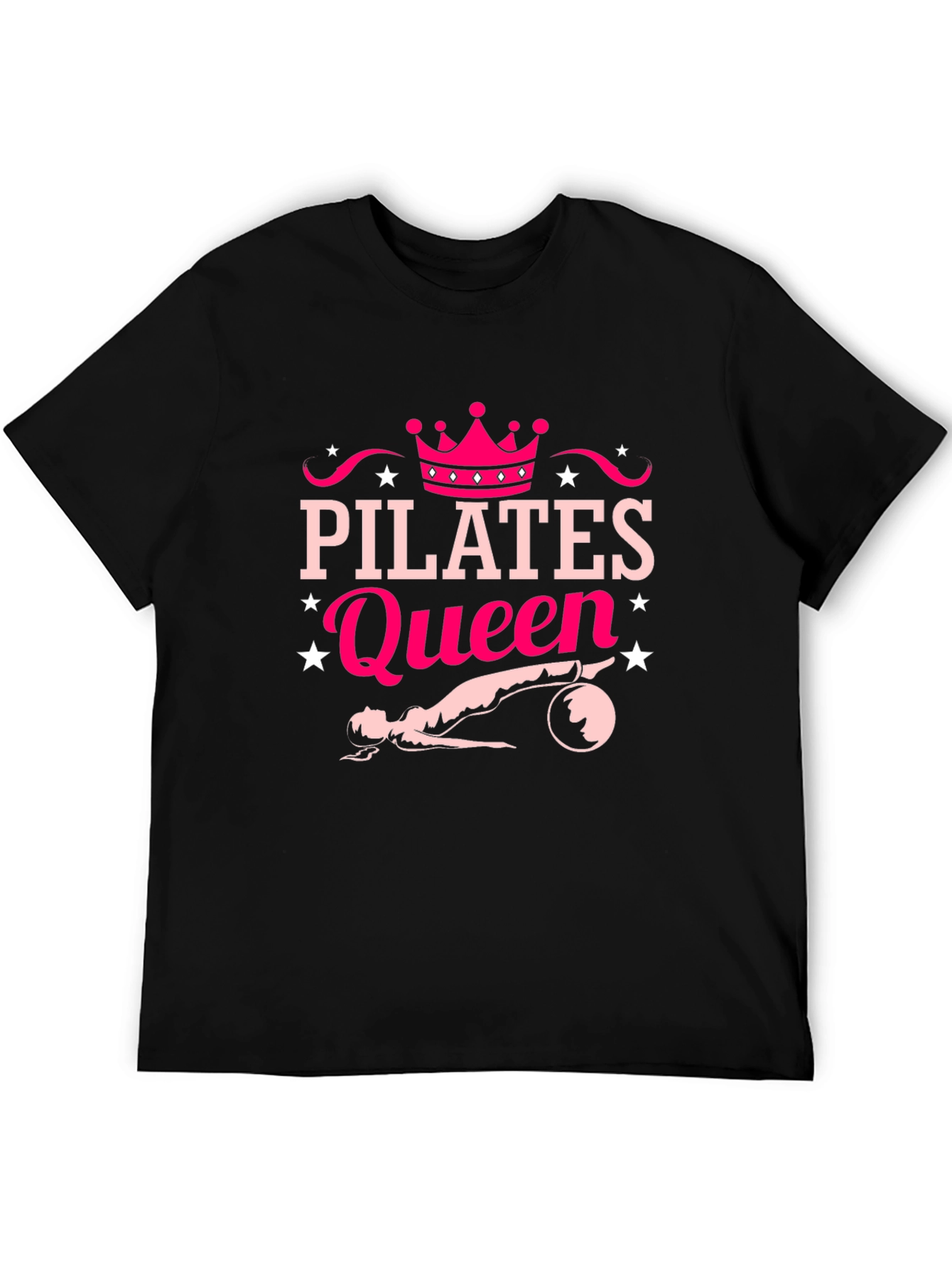 Pilates Queen Black T-Shirt Fitness Workout