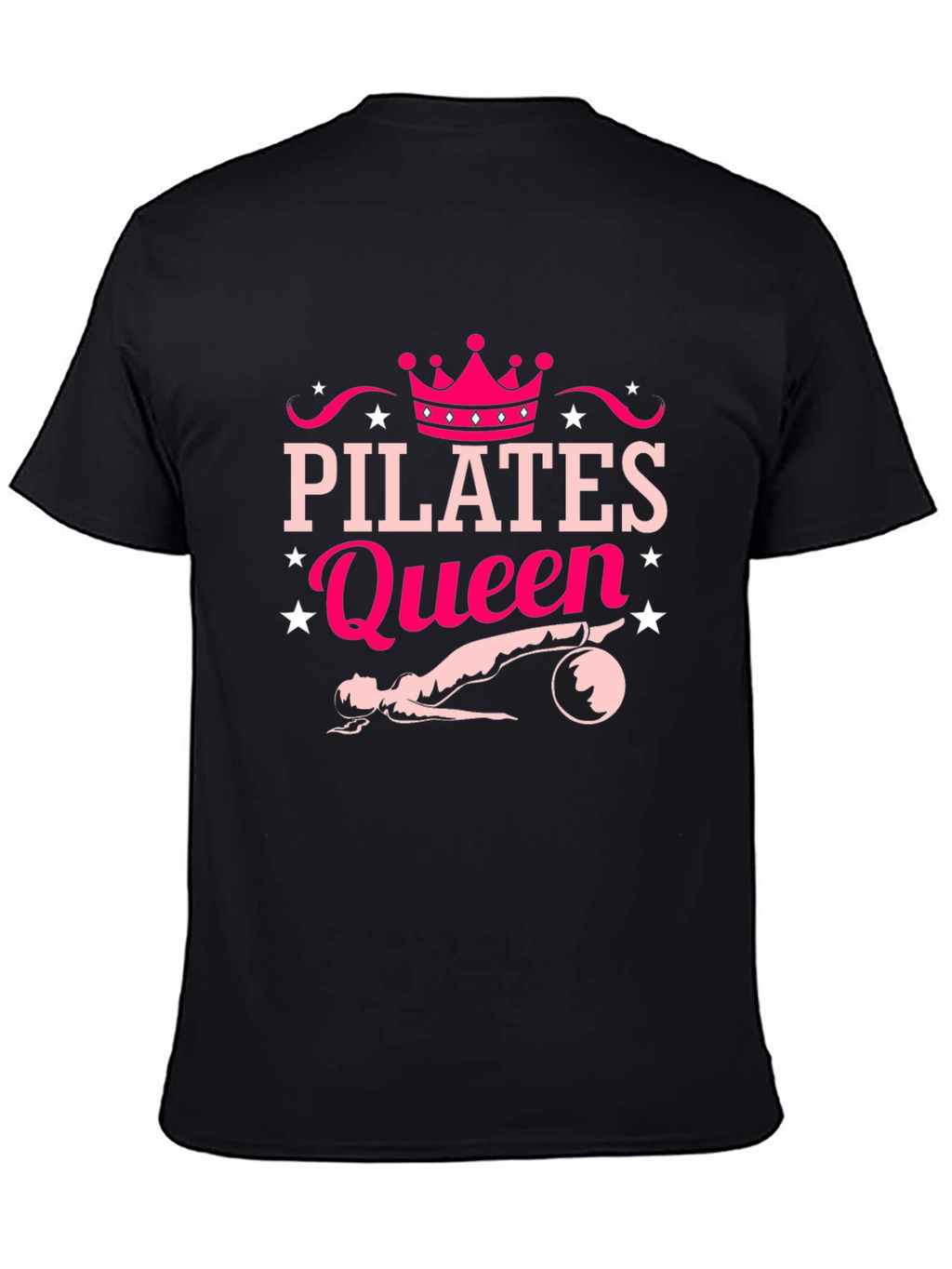 Pilates Queen Black T-Shirt Fitness Workout