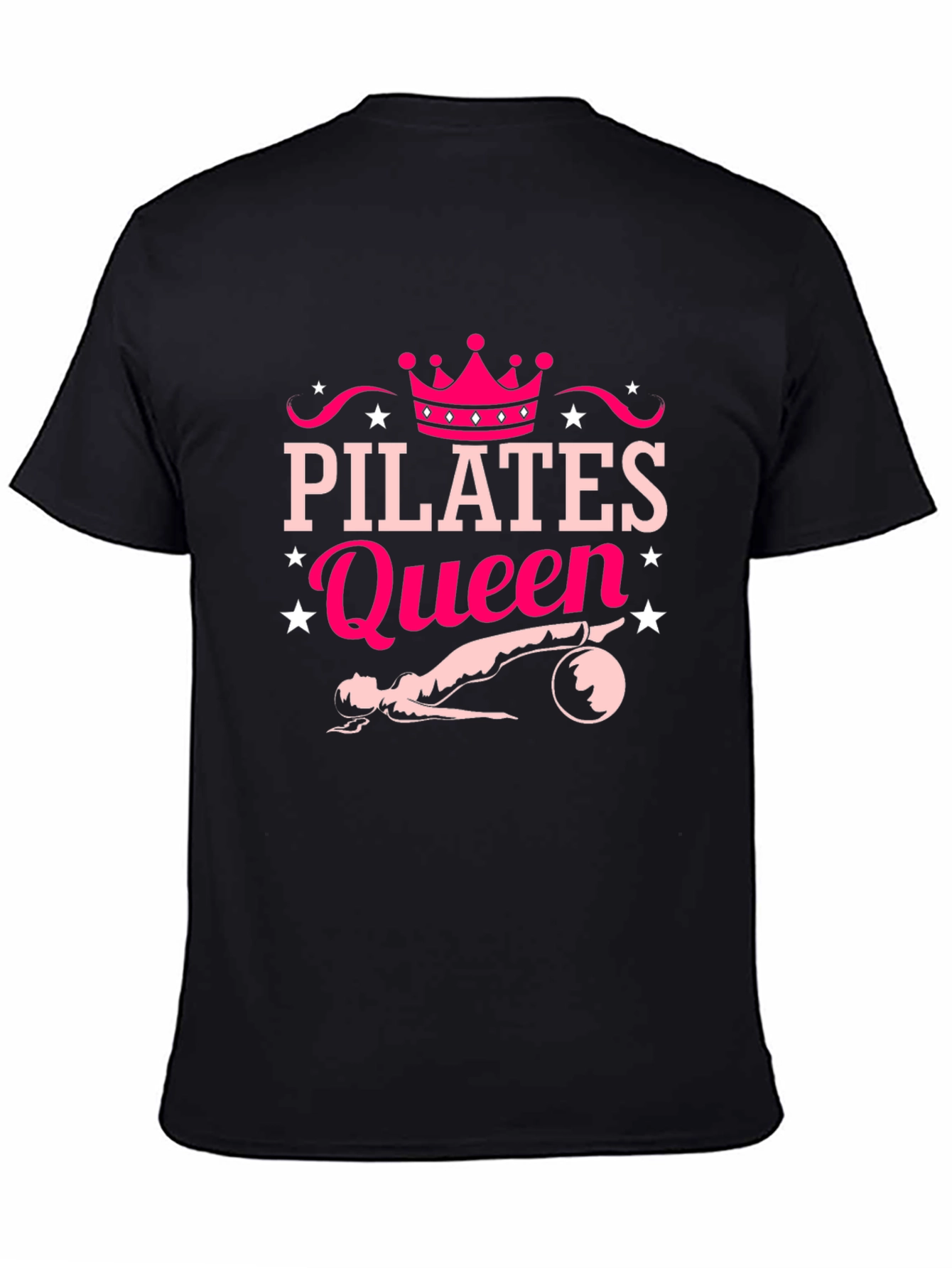 Pilates Queen Black T-Shirt Fitness Workout